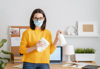 Sticker - woman is doing the cleaning