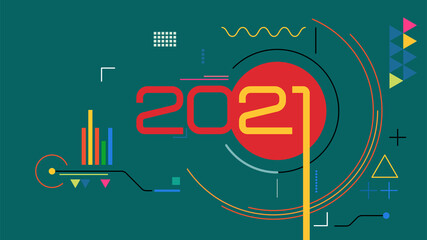 Tech 2021 numbers digital background