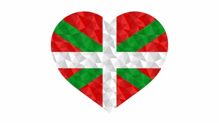 Wall Mural - Basque country flag in form of beating heart low poly style animated video suitable as a site element