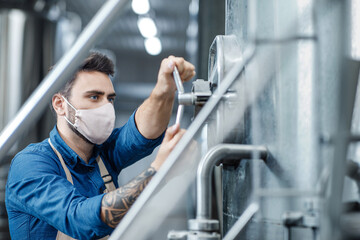 Wall Mural - Beer business, industry and beverage production during lockdown