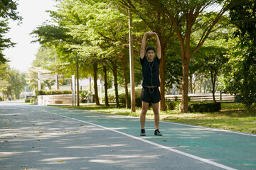 Wall Mural - Men warming up and exercise