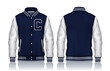 Varsity Jacket Design,Sportswear Track front and back view.