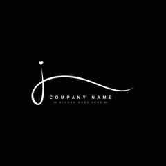 J Letter Signature Logo - J letter Initial Logo - Logo for Company Name Starts with Letter J