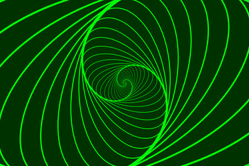 Poster -  Rotating concentric ellipse, Ellipse optical illusion pattern - green, Geometric abstract background