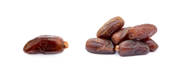 Wall Mural - Dried sweet dates isolated on a white background