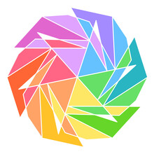 Abstract Geometric Rainbow Six Sided Polygon-6m2