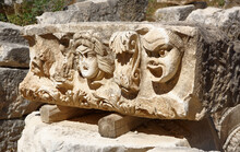  Theatrical Masks Myra, Relief Sculpture Freeze From The Roman Theatre, Anatolia