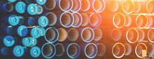 Plastic Pipe Background, Big PVC Pipes In Stack For Water And Drain Or Wastewater.