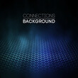 © RDVector - Network connection concept black background vector illustration. Futuristic hexagon perspective wide angle lanscape. Futuristic honeycomb concept. 3d landscape. Big data digital background.
