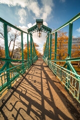 Wall Mural - Groszowy Bridge in the autumn entourage. Autumn in Opole