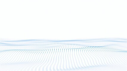 Wall Mural - abstract blue line particles wave on white background . 4k seamless loop