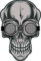 Wall Mural - Monochrome illustration of skull.