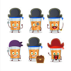 Sticker - Cartoon character of papaya juice with various pirates emoticons