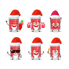 Wall Mural - Santa Claus emoticons with watermelon juice cartoon character