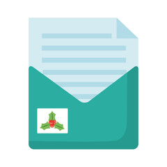 Sticker - christmas envelope mail flat style icon