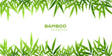 Fototapeta Sypialnia - Bamboo decoration. Background with leaves borders.