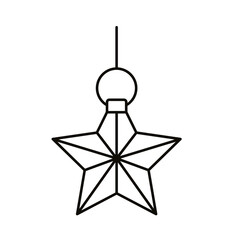 Poster - christmas star decoration hanging line style icon