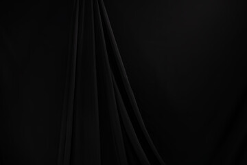 black curtain drape wave with studio lighting
