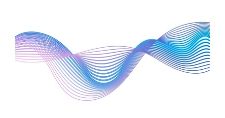 colorful gradient sound wave isolated on white background. modern abstract shape expressing musical 