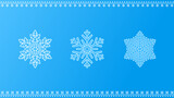 Fototapeta Zachód słońca - Vector Christmas Snowflakes isolated on blue background