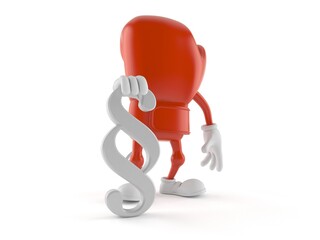 Sticker - Boxing glove character with paragraph symbol