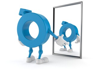 Poster - Male gender symbol character looking at mirror