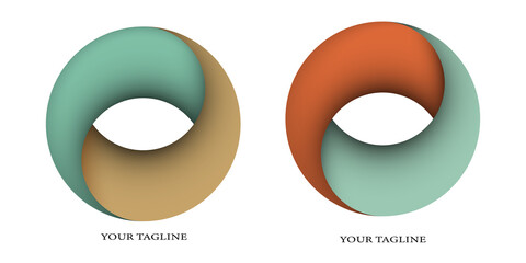 Wall Mural - round shapes for logo templates design, 3d style