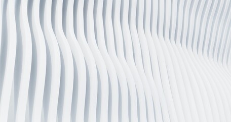 Parametric architecture of the future for presentations, graphic design. rchitectural composition, facade detail, wall, against  light empty sky -3D render.  Abstract geometric unobtrusive background.