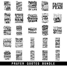 Praying Quotes Bundle, Religion Quotes Typography Lettering Pack Collection. Set Of Praying Design Vector. Motivational Inspirational Quotes Saying Phrases Bundles.