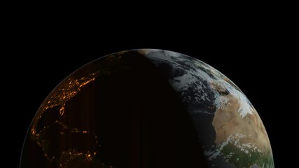 Wall Mural - Earth pulsing with colors at night. Great textless background video with room for your text. Perfect for presentations.