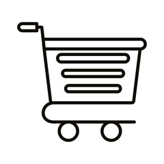 Wall Mural - shopping cart trolley with horizontal lines supermarket line style