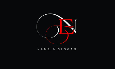 NE, EN, N, E abstract letters logo monogram