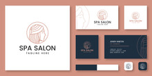 Spa Salon logo mockup with business card template