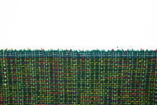 Green Woven Fabric On White Background