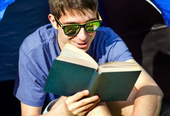 Wall Mural - Young Man with a Book