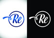 Initial Monogram Letter R E Logo Design Vector Template. Graphic Alphabet Symbol for Corporate Business Identity