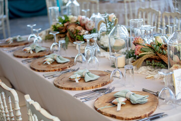 table set for a party