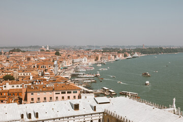 Wall Mural - Panoramic view of Venice city with historic buildings and coast