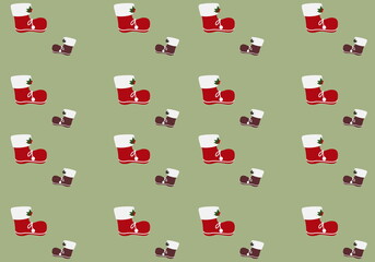 Wall Mural - Seamless pattern of christmas boots design