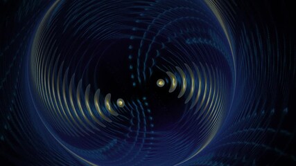 Wall Mural - abstract video with moving blue yellow fractal