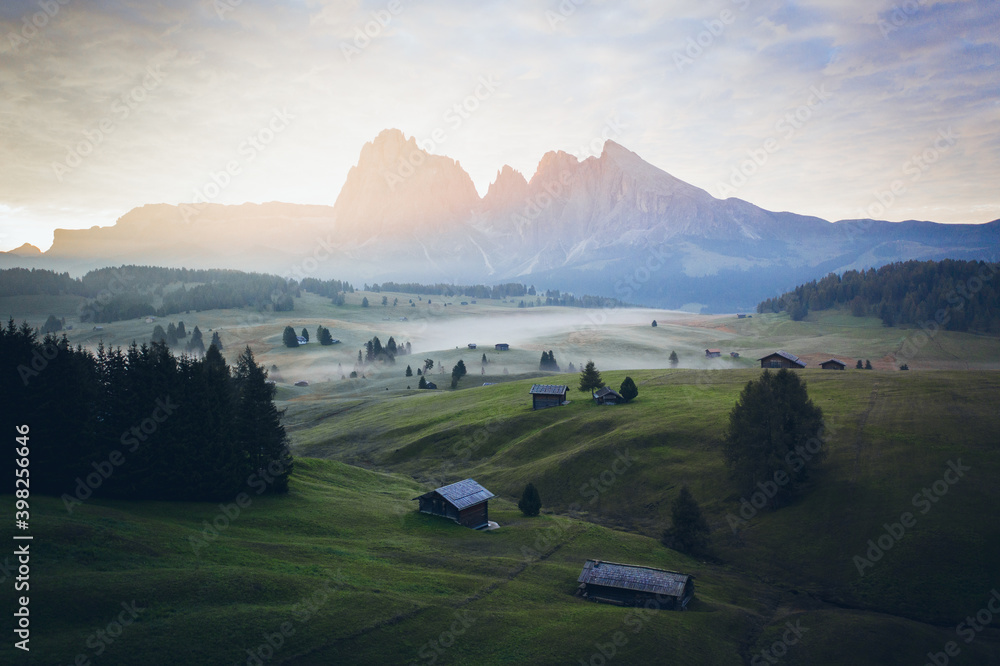 Alpe di Siusi by sunrise