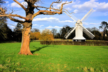 Lowfield Heath Post Windmill, with 2 Odd Pairs of Sails