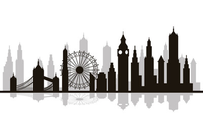 Sticker - cityscape london skyline scene icon