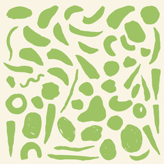 Vector set of hand drawn organic shapes