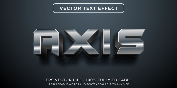 editable text effect - robotic metal style