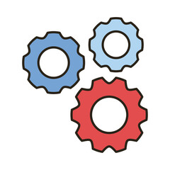 Poster - gears machine line and fill style icon