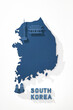 © Maki Company Limited/Stocksy - South Korea map and famous landmarks in paper cut style