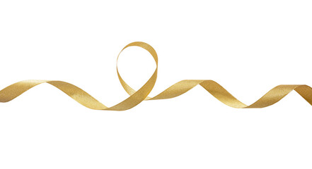 Wall Mural - gold satin ribbon isolated cutout on white background