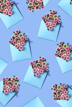 Pattern From Chrysanthemums In Craft Envelopes.