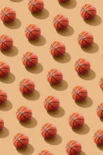 Pattern From Basketball Balls With Shadows.